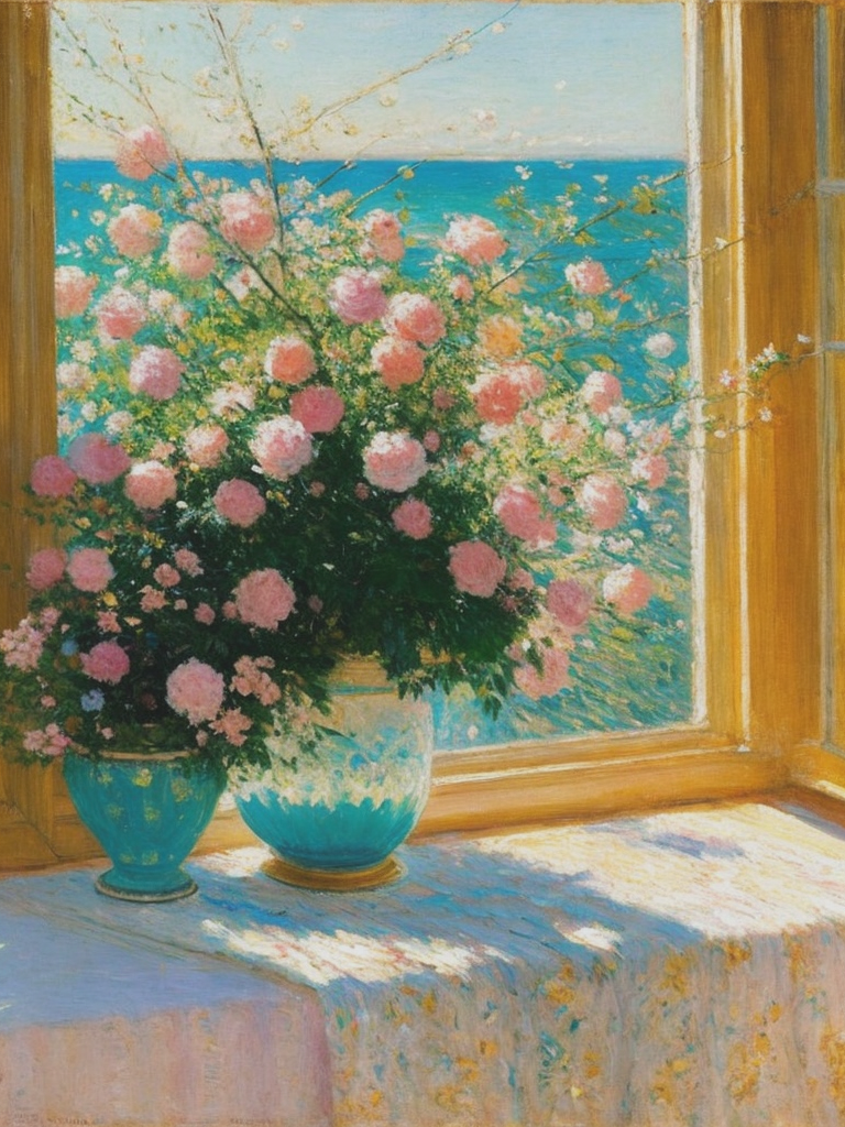 08750-971301946-Frederick Childe Hassam's impressionistic still life painting, French style pink windowsill with many white pink flowers, the wi.png